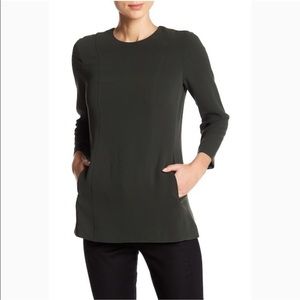 Theory Lauret Admiral Crepe Blouse dark green size 0